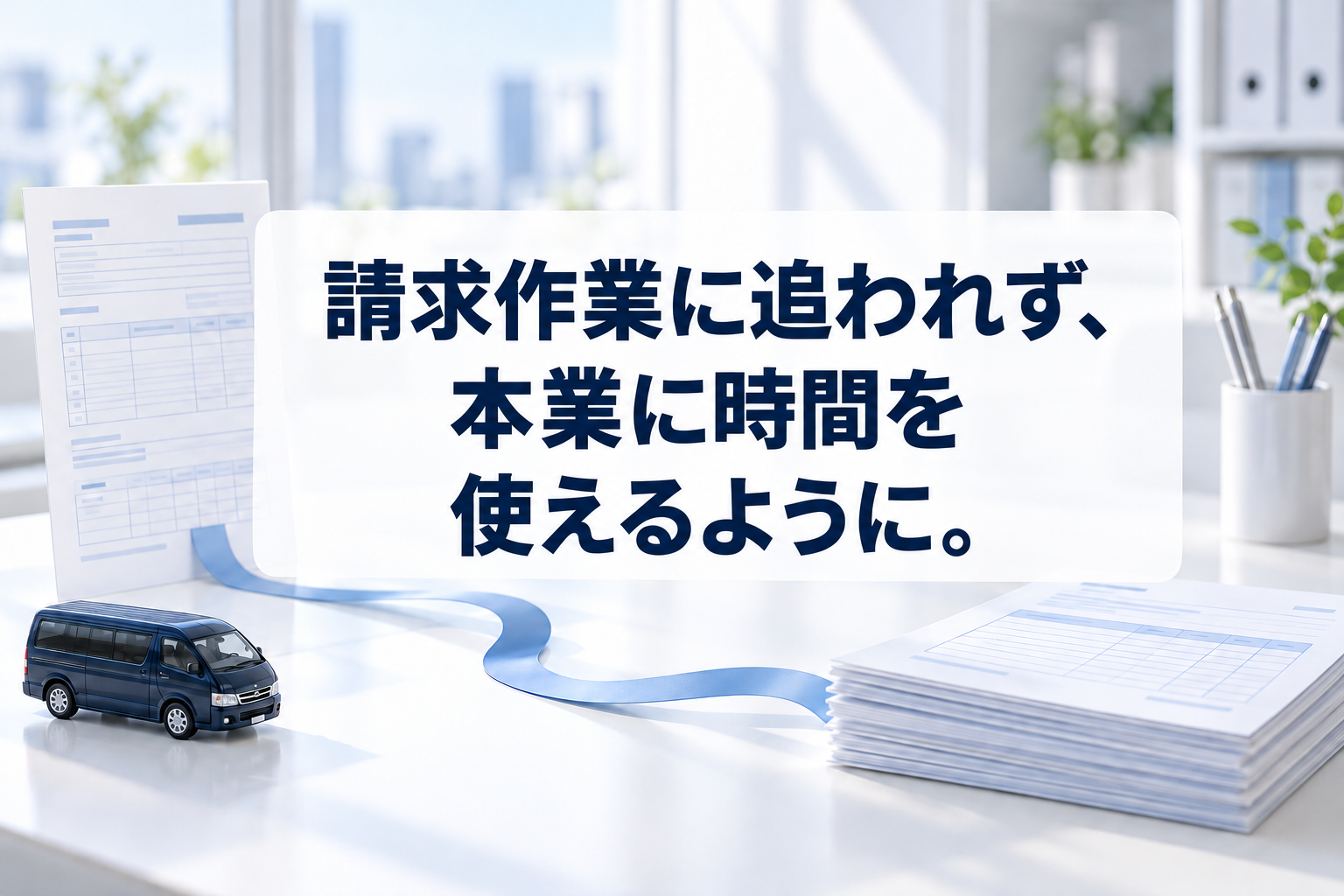 日報を根拠に請求書へつなぐ運行業務の概念イメージ